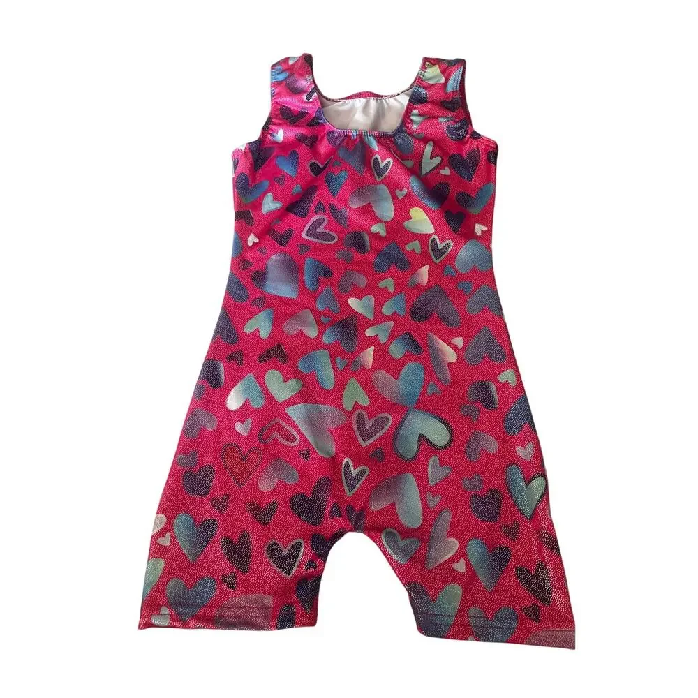 Heart Leotard Biketard Size 110 4-5 Dance Gymnastics